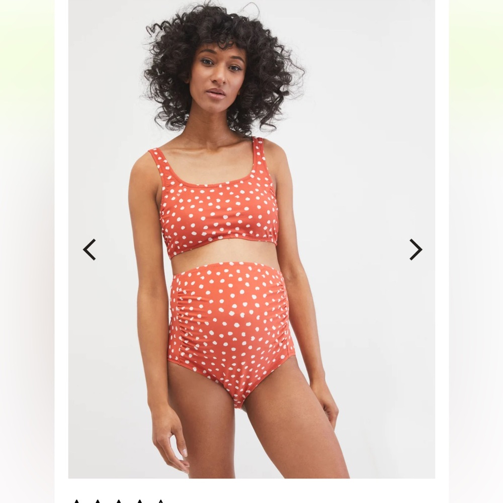 NWT Orange Dot BEACH BUMP HIGH WAISTED MATERNITY 2-PIECE BIKINI | Motherhood